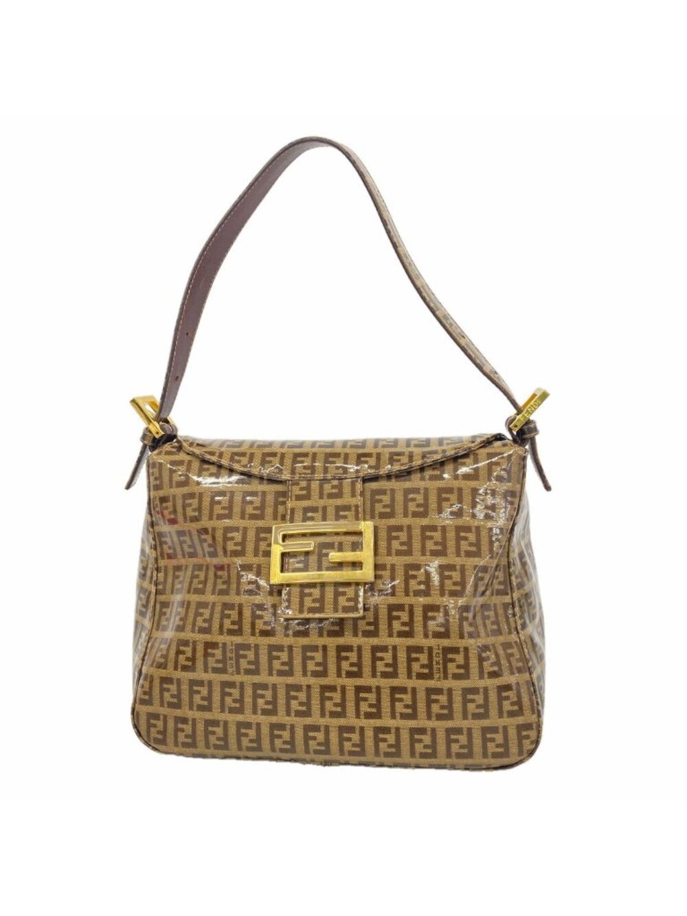 Fendi Handbag Zucchino Brown Gold